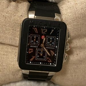 MICHELE Black Rubber Watch